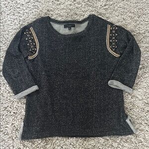 Embellished Sanctuary Gray Knit Sweatshirt